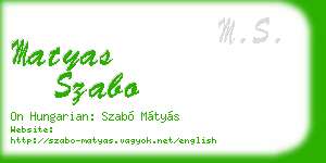 matyas szabo business card