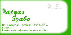 matyas szabo business card